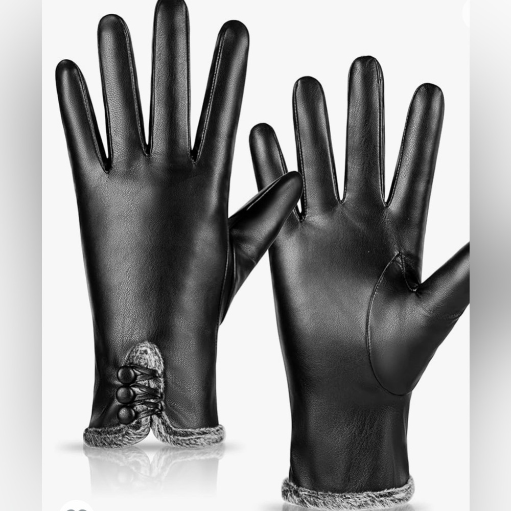 NWT Leather Gloves PU Cashmere Lined, Touchscreen MULTI SIZES AND Colors